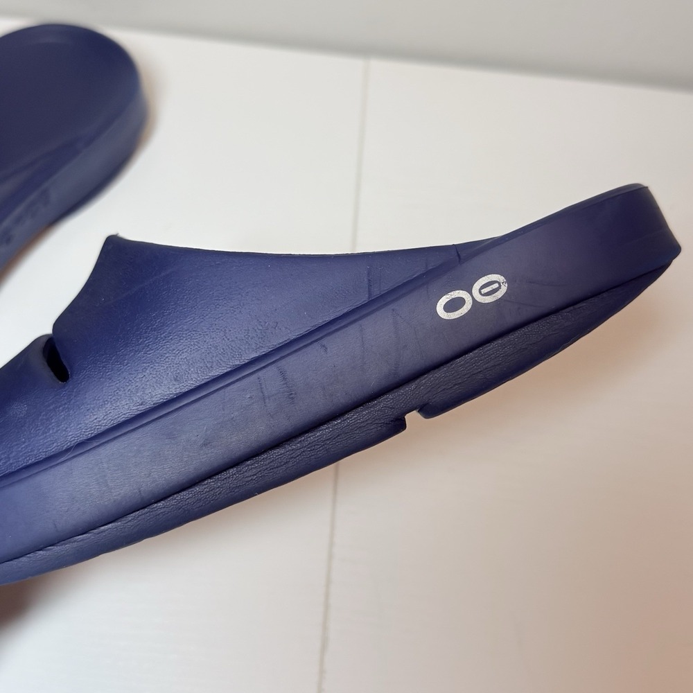 Oofos Ooahh Recovery Slide Sandals Navy Orthopedic Cushioned Women's 9 Men's 7 - Picture 6 of 10
